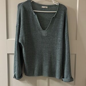 Blu Pepper Teal V-Neck Sweater